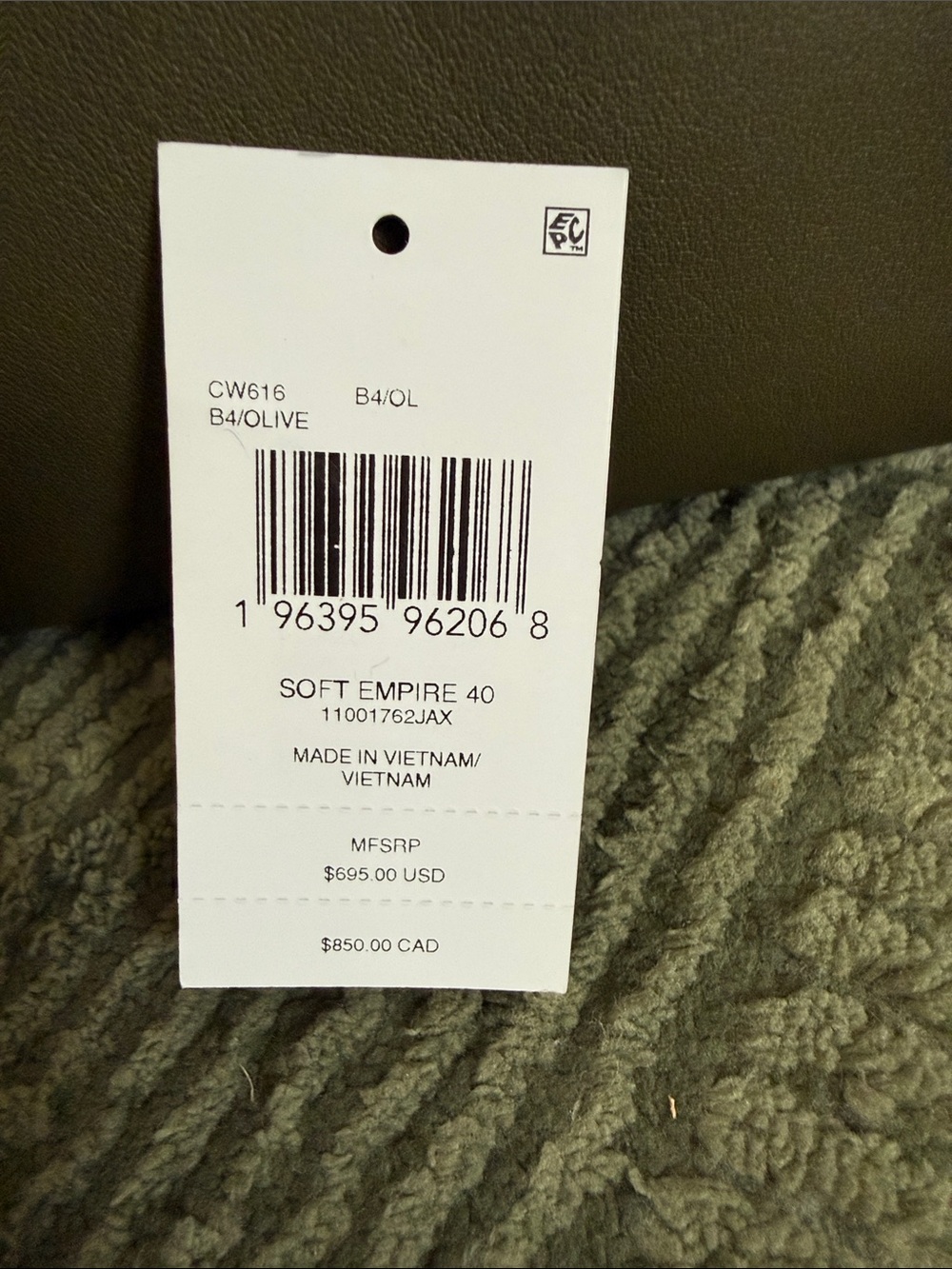 COACH Olive Green Soft Empire Carryall 40 - Picture 6 of 10